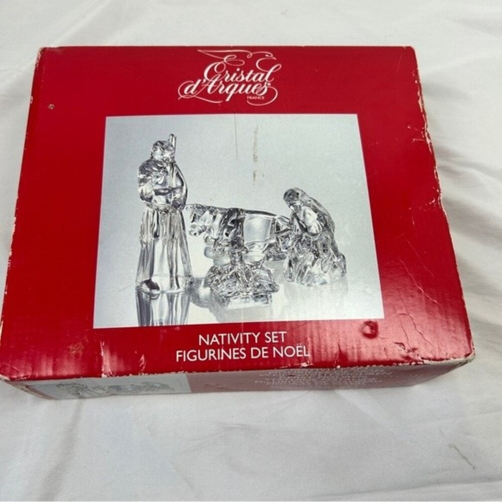 Crystals antiques nativity set figurines Noel open box made in France